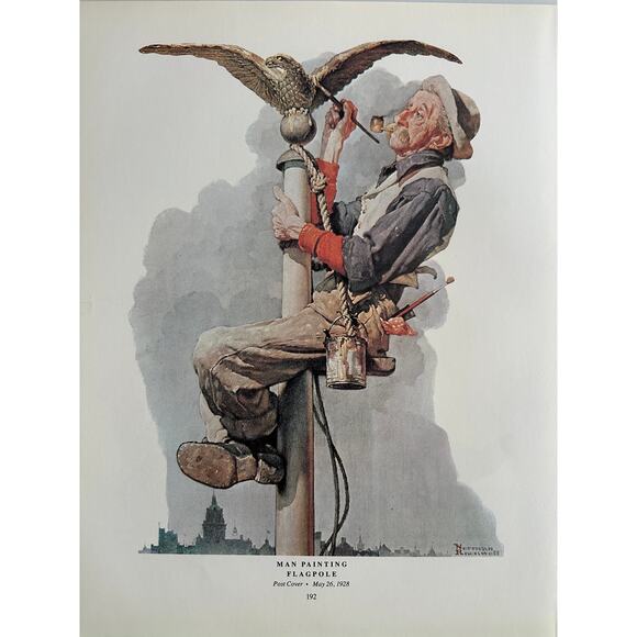 Spring, Marching, Painting, Flag Pole Norman Rockwell, Print, Book Page, Art, 25 - Picture 2 of 2